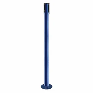 TENSABARRIER 890R-33-23-23-RCV Single Belt Receiver Post, 40 1/2 Inch Height, Stainless Steel, Blue, 2 Inch Post Dia | CU6JMZ 30RJ17