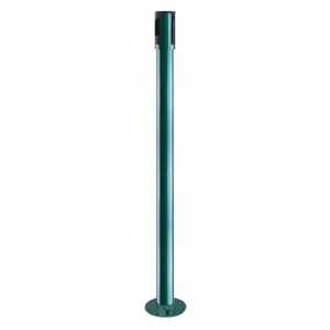 TENSABARRIER 890R-33-28-28-RCV Single Belt Receiver Post, 40 1/2 Inch Height, Stainless Steel, Green, 2 Inch Post Dia | CU6JNE 30RJ19