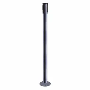 TENSABARRIER 890R-33-73-73-RCV Single Belt Receiver Post, 40 1/2 Inch Height, Stainless Steel, Gray Hammertone, Removable | CU6JNC 30RJ18