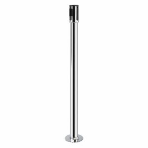 TENSABARRIER 890R-3P-3P-3P-RCV Single Belt Receiver Post, 40 1/2 Inch Height, Stainless Steel, Polished Stainless | CU6JNL 30RJ26