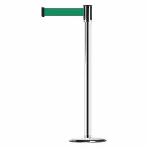 TENSABARRIER 890U-1P-1P-1P-MAX-NO-G6X-C Slimline Post, Steel, Polished Chrome, 38 Inch Post Height, 2 Inch Post Dia, Std, 1 Belts | CU6JJE 44ZX09