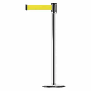 TENSABARRIER 890U-1P-1P-1P-MAX-NO-Y5X-C Slimline Post, Steel, Polished Chrome, 38 Inch Post Height, 2 Inch Post Dia, Std, 1 Belts | CU6JJC 44ZW50