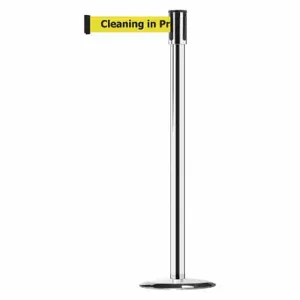 TENSABARRIER 890U-1P-1P-1P-MAX-NO-YCX-C Slimline Post, Steel, Satin Brass, 38 Inch Post Height, 2 Inch Post Dia | CU6JFG 44ZW40