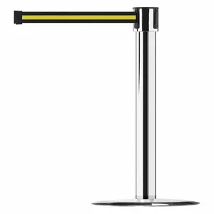 TENSABARRIER 890U-1P-1P-1P-STD-NO-S4X-C Chrome Post With Belt Black With Y Stri | AF4HRA 8XDA6