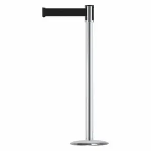 TENSABARRIER 890U-1S-1S-1S-MAX-NO-B9X-C Slimline Post, Steel, Satin Chrome, 38 Inch Post Height, 2 Inch Post Dia | CU6JFW 44ZW58