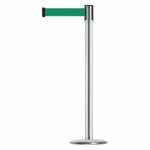 TENSABARRIER 890U-1S-1S-1S-MAX-NO-G6X-C Slimline Post, Steel, Yellow, 38 Inch Post Height, 2 Inch Post Dia, 14 Inch Base Dia | CU6JGR 44ZW43