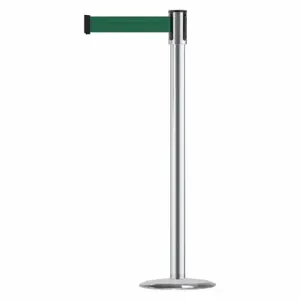 TENSABARRIER 890U-1S-1S-1S-MAX-NO-G7X-C Slimline Post, Steel, Polished Stainless Steel, 38 Inch Post Height, 2 Inch Post Dia, Red | CU6KEC 44ZW15