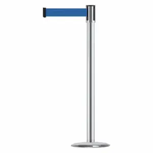 TENSABARRIER 890U-1S-1S-1S-MAX-NO-L5X-C Slimline Post, Steel Hammer Tone, 38 Inch Post Height, 2 Inch Post Dia | CU6JKE 44ZW45