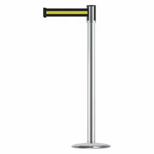 TENSABARRIER 890U-1S-1S-1S-MAX-NO-S4X-C Slimline Post, Steel, Satin Chrome, 38 Inch Post Height, 2 Inch Post Dia | CU6JFP 44ZW74