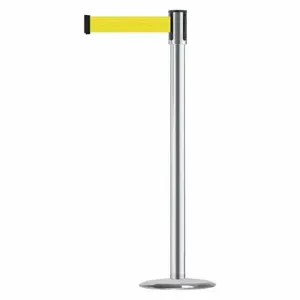 TENSABARRIER 890U-1S-1S-1S-MAX-NO-Y5X-C Slimline Post, Steel, Satin Chrome, 38 Inch Post Height, 2 Inch Post Dia | CU6JGW 44ZX05