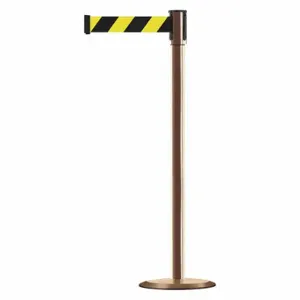 TENSABARRIER 890U-2P-2P-2P-MAX-NO-D4X-C Slimline Post, Steel, Polished Brass, 38 Inch Post Height, 2 Inch Post Dia, Std, 1 Belts | CU6JHT 44ZW77