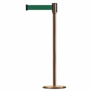 TENSABARRIER 890U-2P-2P-2P-MAX-NO-G7X-C Slimline Post, Steel, Polished Brass, 38 Inch Post Height, 2 Inch Post Dia, Std, 1 Belts | CU6JHP 44ZV85