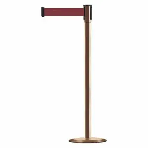 TENSABARRIER 890U-2P-2P-2P-MAX-NO-R7X-C Slimline Post, Steel, Polished Brass, 38 Inch Post Height, 2 Inch Post Dia, Std, 1 Belts | CU6JHR 44ZV86