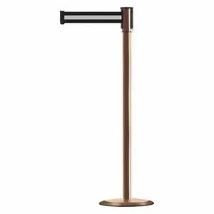 TENSABARRIER 890U-2P-2P-2P-MAX-NO-S3X-C Slimline Post, Steel, Yellow, 38 Inch Post Height, 2 Inch Post Dia, 14 Inch Base Dia | CU6JGK 44ZW16