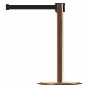 TENSABARRIER 890U-2P-2P-2P-STD-NO-B9X-C Polished Brass Post With Belt Black | AF4HLY 8XA62