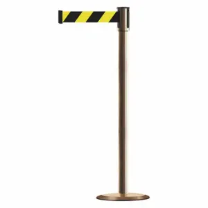 TENSABARRIER 890U-2S-2S-2S-MAX-NO-D4X-C Slimline Post, Steel, Satin Brass, 38 Inch Post Height, 2 Inch Post Dia | CU6JFE 44ZW88