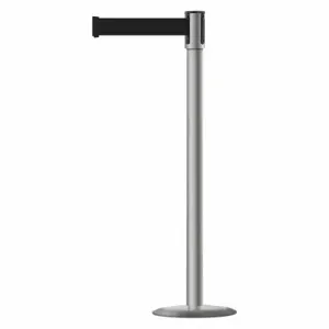 TENSABARRIER 890U-3P-3P-3P-MAX-NO-B9X-C Slimline Post, Steel, Polished Stainless Steel, 38 Inch Post Height, 2 Inch Post Dia, Std | CU6KDJ 44ZW69