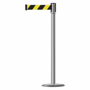 TENSABARRIER 890U-3P-3P-3P-MAX-NO-D4X-C Slimline Post, Steel, Polished Stainless Steel, 38 Inch Post Height, 2 Inch Post Dia, Std | CU6KDM 44ZW03