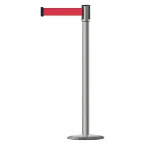 TENSABARRIER 890U-3P-3P-3P-MAX-NO-R5X-C Slimline Post, Steel Hammer Tone, 38 Inch Post Height, 2 Inch Post Dia | CU6JKB 44ZW49