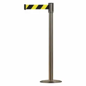 TENSABARRIER 890U-3S-3S-3S-MAX-NO-D4X-C Slimline Post, Steel, Satin Stainless Steel, 38 Inch Post Height, 2 Inch Post Dia, Steel | CU6KDV 44ZX27