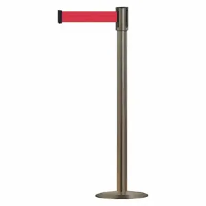 TENSABARRIER 890U-3S-3S-3S-MAX-NO-R5X-C Slimline Post, Steel, Polished Chrome, 38 Inch Post Height, 2 Inch Post Dia, Std, 1 Belts | CU6JJN 44ZW36