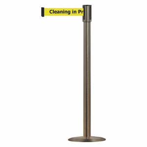 TENSABARRIER 890U-3S-3S-3S-MAX-NO-YCX-C Slimline Post, Steel, Polished Stainless Steel, 38 Inch Post Height, 2 Inch Post Dia, Std | CU6KDH 44ZW34