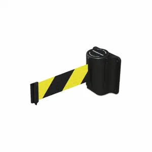 TENSABARRIER 891-33-STD-D4-C Retractable Belt Barrier, Yellow/Black Chevron, Unfinished, 7 1/2 ft Belt Length | CU6JKX 467F19