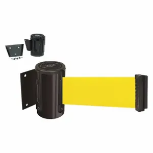 TENSABARRIER 896-RMV-33-STD-NO-Y5X Barrier Post with Belt, Yellow, Powder Coated, 7 1/2 ft Belt Length | CU6HLC 54EE38