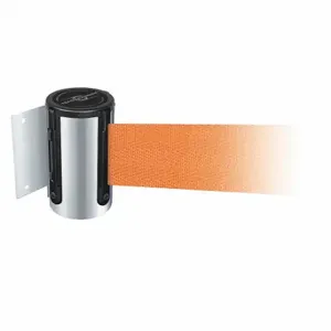 TENSABARRIER 896-STD-1S-STD-NO-O5X-C Retractable Belt Barrier, Orange, Satin Chrome, 7 1/2 ft Belt Length | CU6JKM 45RL44