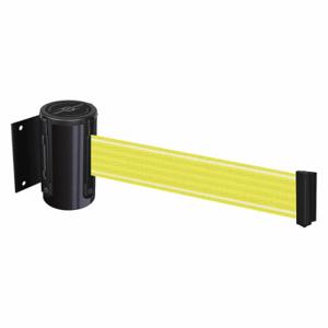 TENSABARRIER 896-STD-33-STD-Y5-NV-C Retractable Belt Barrier, Yellow/White, Powder Coated, 7 1/2 ft Belt Length | CU6JKZ 410C84