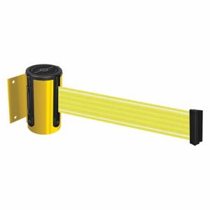 TENSABARRIER 896-STD-35-STD-Y5-NV-C Retractable Belt Barrier, Yellow/White, Powder Coated, 7 1/2 ft Belt Length | CU6JLA 410C85