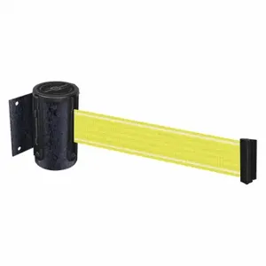 TENSABARRIER 896-STD-89-STD-Y5-NV-C Retractable Belt Barrier, Yellow/White, Powder Coated/Wrinkle, 7 1/2 ft Belt Length | CU6JLB 410C86