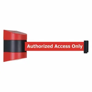 TENSABARRIER 897-15-S-21-NO-RAX-C Retractable Belt Barrier, Red With White Text, Authorized Access Only, Unfinished | CU6JLK 54EE59