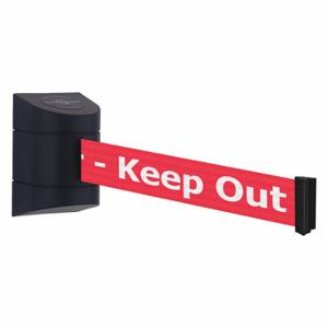 TENSABARRIER 897-15-S-33-NO-RHX-C Barrier Post with Belt, Red with White Text, Danger - Keep Out, Unfinished | CU6GUM 54EE45