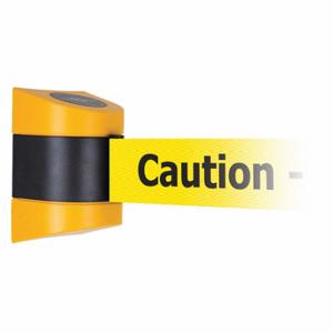 TENSABARRIER 897-24-M-35-NO-YAX-D Barrier Post with Belt, Yellow with Black Text, Caution - Do Not Enter, Unfinished | CU6HLB 54EE78