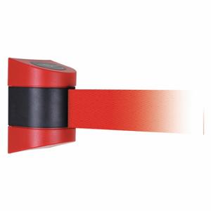 TENSABARRIER 897-30-M-21-NO-R5X-D Barrier Post with Belt, Red, Unfinished, 30 ft Belt Length | CU6GUR 54EE68