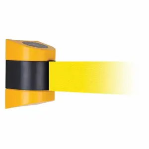 TENSABARRIER 897-30-M-35-NO-Y5X-D Barrier Post with Belt, Yellow, Unfinished, 30 ft Belt Length | CU6HLD 54EE67