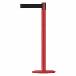 TENSABARRIER MARINEPOST-21-MAX-NO-B9X-C Barrier Post With Belt, Stainless Steel, Red, 38 Inch Post Height, 2 1/2 Inch Post Dia | CU6GWL 22RT23