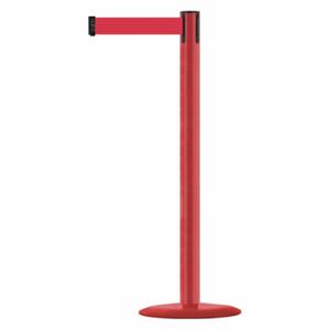TENSABARRIER MARINEPOST-21-MAX-NO-R5X-C Barrier Post With Belt, Stainless Steel, Red, 38 Inch Post Height, 2 1/2 Inch Post Dia | CU6HLV 22RT24