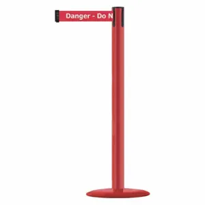 TENSABARRIER MARINEPOST-21-MAX-NO-RIX-C Barrier Post With Belt, Stainless Steel, Red, 38 Inch Post Height, 2 1/2 Inch Post Dia | CU6GWK 22RT27