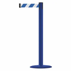 TENSABARRIER MARINEPOST-23-MAX-NO-D1X-C Barrier Post With Belt, Stainless Steel, Blue, 38 Inch Post Height, 2 1/2 Inch Post Dia | CU6GVN 22RT33