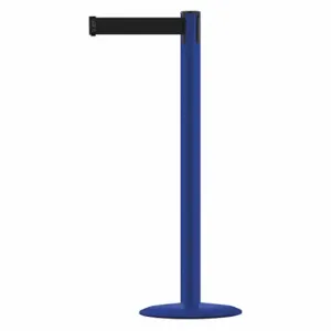 TENSABARRIER MARINEPOST-23-STD-NO-B9X-C Barrier Post With Belt, Stainless Steel, Blue, 38 Inch Post Height, 2 1/2 Inch Post Dia | CU6GVM 22RT28