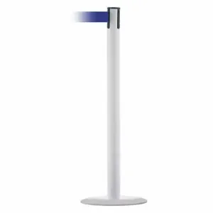 TENSABARRIER MARINEPOST-32-MAX-NO-L5X-C Barrier Post With Belt, Stainless Steel, White, 38 Inch Post Height, 2 1/2 Inch Post Dia | CU6GWY 22RT47