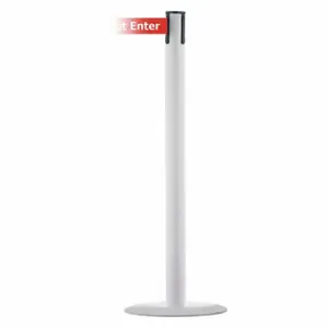 TENSABARRIER MARINEPOST-32-MAX-NO-RIX-C Barrier Post With Belt, Stainless Steel, White, 38 Inch Post Height, 2 1/2 Inch Post Dia | CU6GXD 22RT51