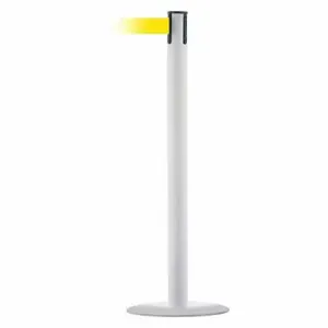 TENSABARRIER MARINEPOST-32-MAX-NO-Y5X-C Barrier Post With Belt, Stainless Steel, White, 38 Inch Post Height, 2 1/2 Inch Post Dia | CU6HLZ 22RT52