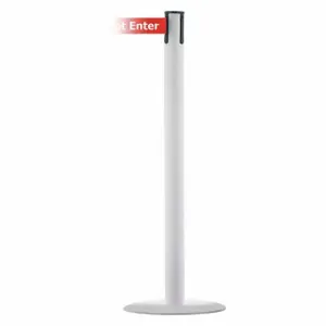 TENSABARRIER MARINEPOST-32-STD-NO-RGX-C Barrier Post With Belt, Stainless Steel, White, 38 Inch Post Height, 2 1/2 Inch Post Dia | CU6GXC 22RT39