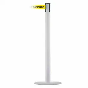 TENSABARRIER MARINEPOST-32-STD-NO-YEX-C Barrier Post With Belt, Stainless Steel, White, 38 Inch Post Height, 2 1/2 Inch Post Dia | CU6GXL 22RT44