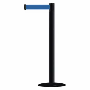 TENSABARRIER MARINEPOST-33-MAX-NO-L5X-C Barrier Post With Belt, Stainless Steel, Black, 38 Inch Post Height, 2 1/2 Inch Post Dia | CU6HPA 22RT70