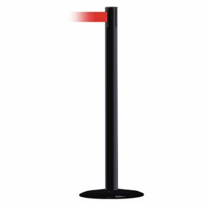 TENSABARRIER MARINEPOST-33-MAX-NO-R5X-C Barrier Post With Belt, Stainless Steel, Black, 38 Inch Post Height, 2 1/2 Inch Post Dia | CU6GUU 22RT71