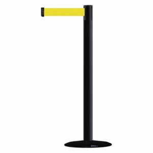 TENSABARRIER MARINEPOST-33-MAX-NO-Y5X-C Barrier Post With Belt, Stainless Steel, Black, 38 Inch Post Height, 2 1/2 Inch Post Dia | CU6GVA 22RT76